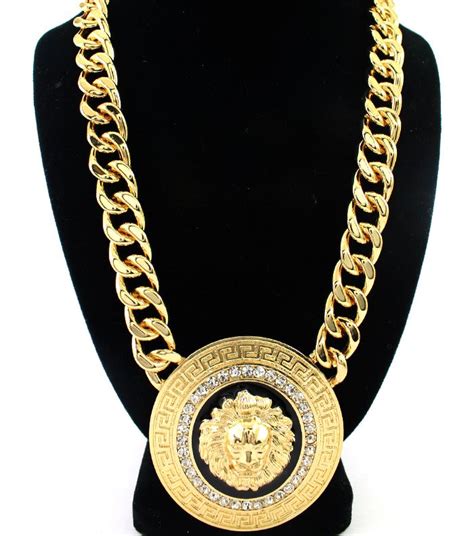 authentic versace necklace|authentic versace lion necklace.